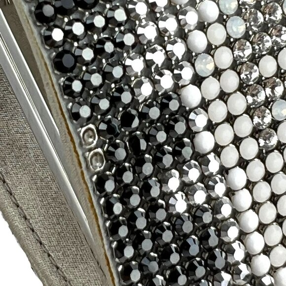 SWAROVSKI Authentic Silver Crystal Evening Bag Clutch Silk Lining Retired Rare - Picture 9 of 16